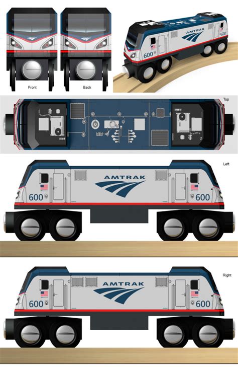 Amtrak ACS-64 Wooden Train Engine - AeroPro Promotions