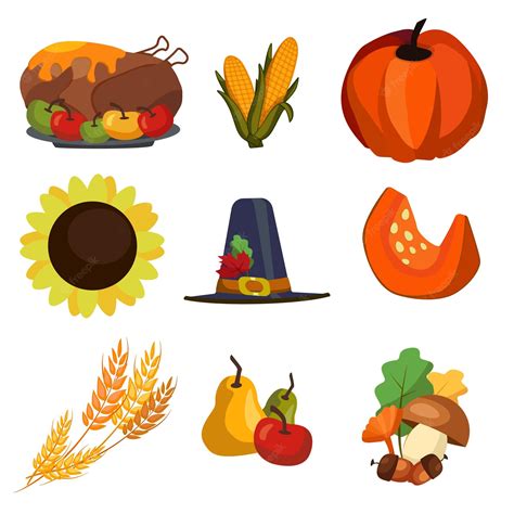 Premium Vector | Thanksgiving food collection