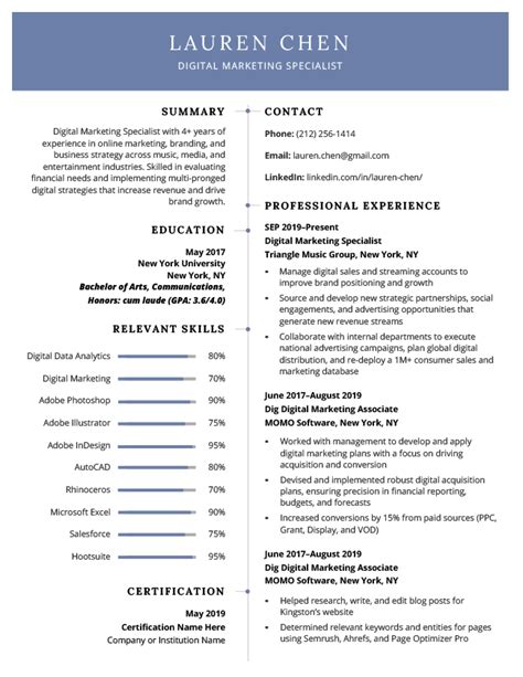 Infographic Resume Template Microsoft Word Free