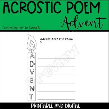 Advent Acrostic Poem for All Ages Printable and Digital | TPT