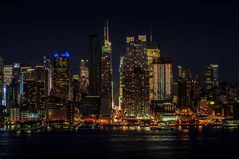 Photo Manhattan New York City USA megalopolis Night Skyscrapers