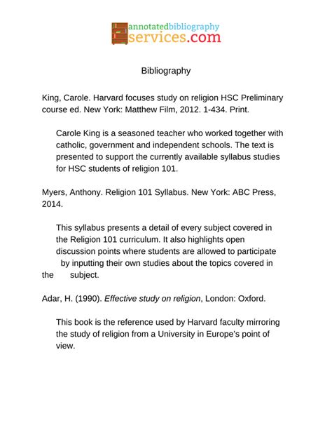 Annotated Bibliography Example Harvard Style by Anno-Bibliography on ...