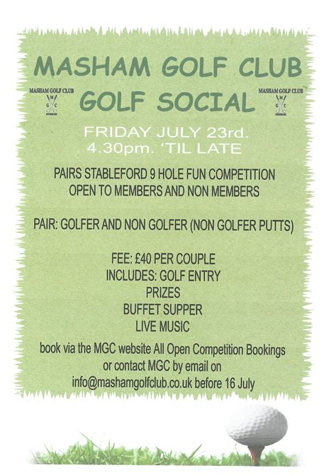 Masham Golf Club Social - Visit Masham