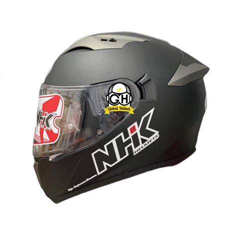 HELM NHK FULL FACE NHK GP PRIME SOLID BLACK DOFF | Shopee Indonesia