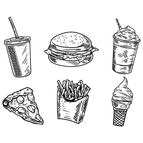 Fries Drawing Vector Art, Icons, and Graphics for Free Download