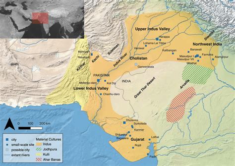 Map of the Indus civilization and some contemporary neighboring ...