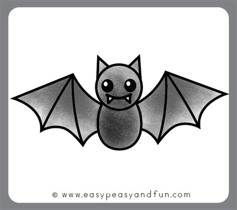 How to Draw a Bat - Step by Step Bat Drawing Tutorial | Easy halloween ...