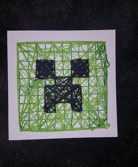 My creeper string art I made a couple years ago : r/Minecraft