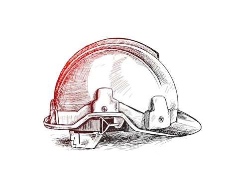 Free Vector | Safety helmet Hand Drawn Sketch Vector illustration