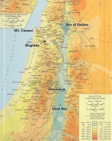 Maps of Mt. Carmel and Megiddo