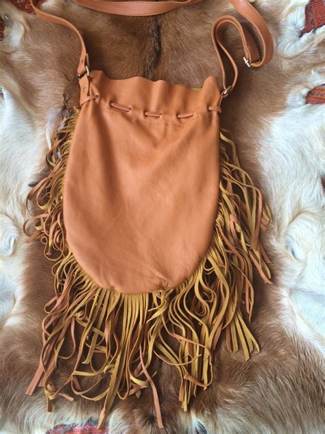 Large leather fringe bag