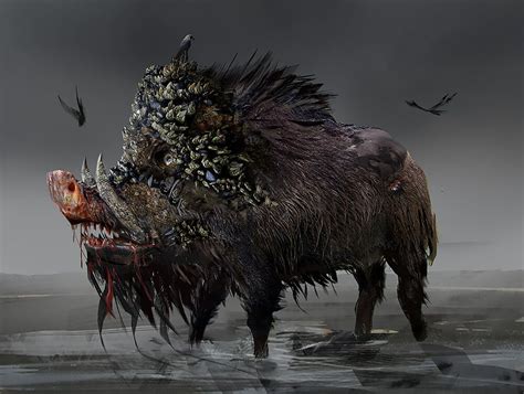 Zombie mutant Boss wild boar, SAM RisovaL on ArtStation at https://www ...