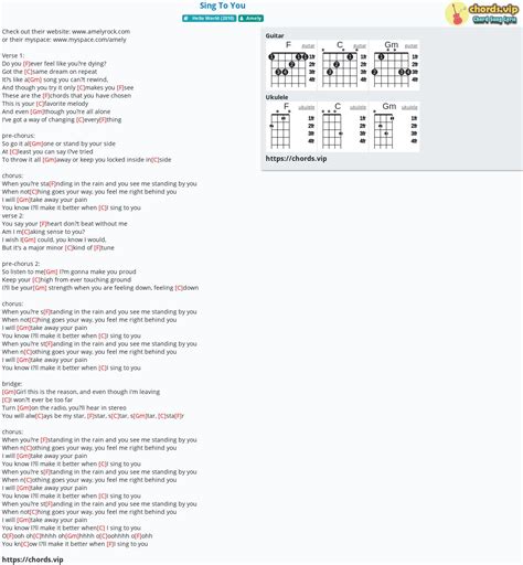 Chord: Sing To You - tab, song lyric, sheet, guitar, ukulele | chords.vip