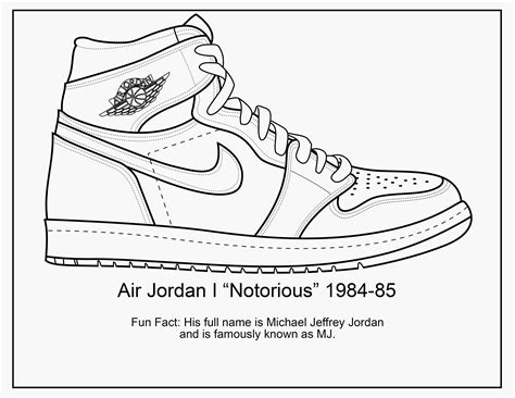 √ Air Jordan 1 Coloring Page / Nike Logo Transparent White Pictures Png ...