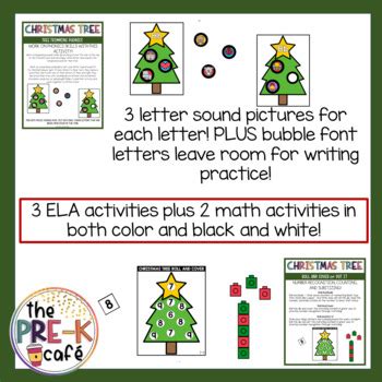 Christmas Tree Math and Literacy Centers Activities | by The Pre-K Cafe