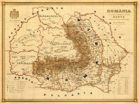 Old map of Romania Harta veche Romania Fine by AncientShades Strange ...