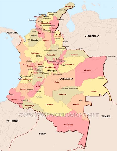 Colombia Map - TravelsFinders.Com