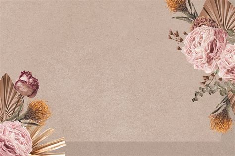 Beautiful floral beige background, aesthetic | Premium PSD - rawpixel