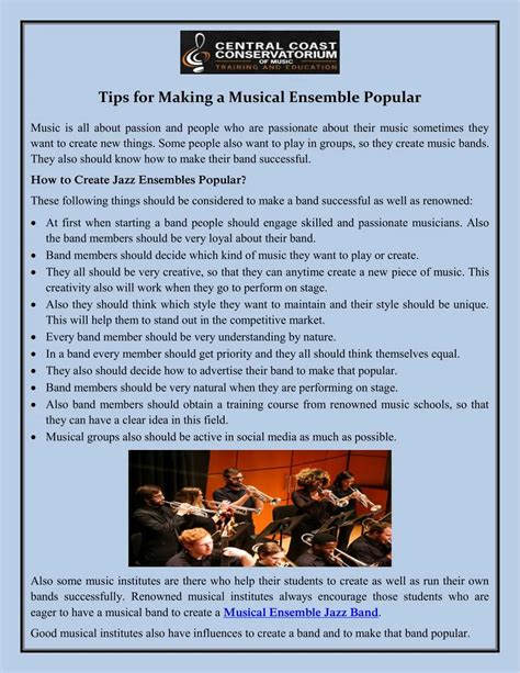 PPT - Tips for Making a Musical Ensemble Popular PowerPoint ...