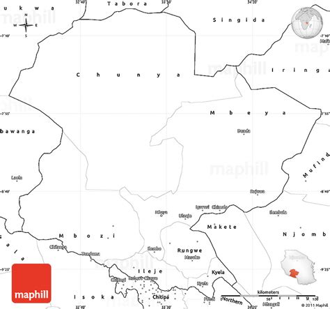 Blank Simple Map of Mbeya