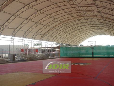 Basketball Court Dome Tensile Structure Roof Shade | Outdoor basketball ...