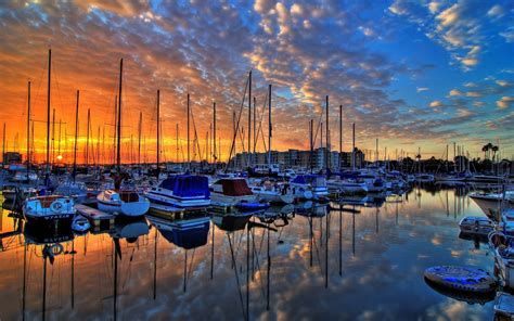 reflection, Clouds, Sea, Boat, Sunset Wallpapers HD / Desktop and ...