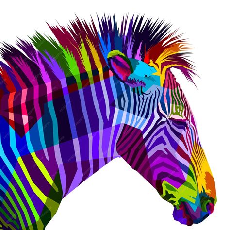 Premium Vector | Colorful zebra isolated on white background