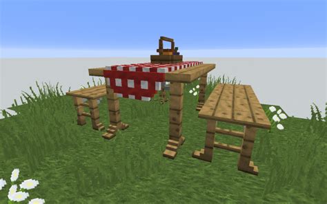 Chisel & Bits Mod Builds // Picnic Table, Tiki Bar Minecraft Map