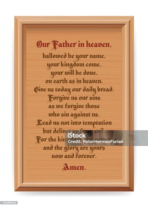 Lords Prayer Our Father Pater Noster Wooden Board Stock Illustration ...