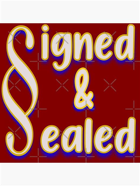 "Section Symbol Signed and Sealed" Poster for Sale by voxmedia | Redbubble