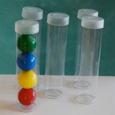 Small Clear plastic tubes with caps Qty 10 use for storage