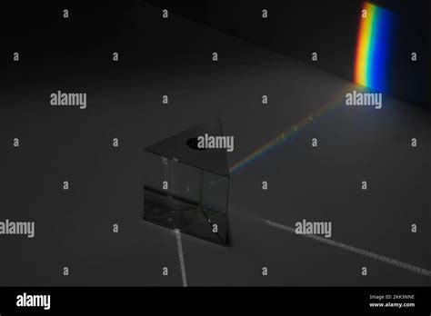 Dispersion of white light into colours of the spectrum as different ...