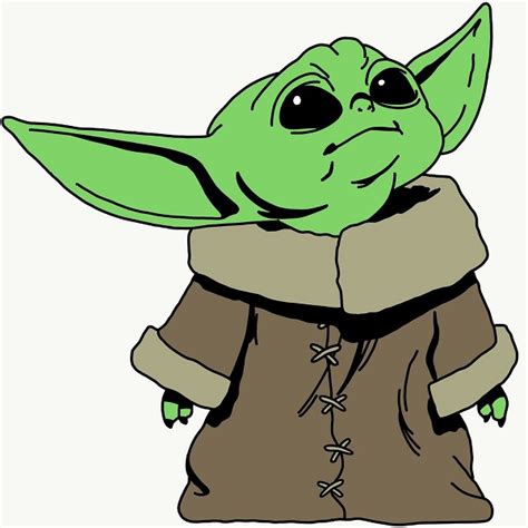 Baby Yoda Drawing Easy Outline