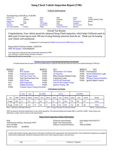 Smog Check Paper - Fill Online, Printable, Fillable, Blank | pdfFiller