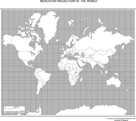 Maps Of The World throughout World Map Mercator Projection Printable ...