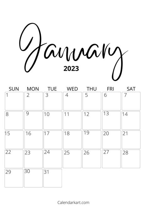 Free Printable January 2023 Calendar - 6 Pages - Free Printable ...