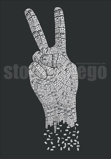 Peace Sign Typo Art