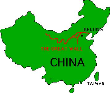 Map Of China With The Great Wall - Pooh Ulrika