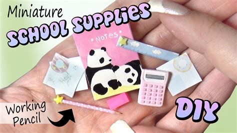 Easy Miniature School Supplies. DIY Dolls.Dollhouse