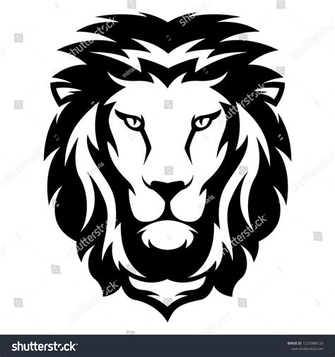 Illustration Lion Black White Style Stock Vector (Royalty Free ...