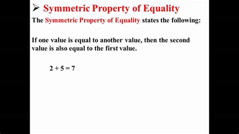 Symmetric Property of Equality - YouTube