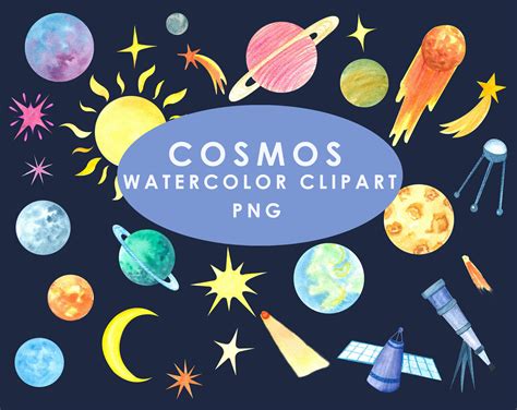 Cosmos Clipart. Galaxy Clipart. Space Clip Art. Planet Clipart | Etsy