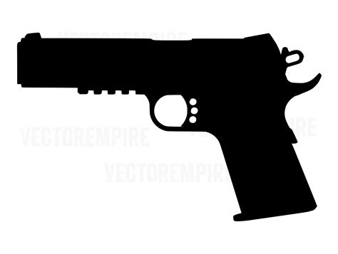 1911 SVG Pistol Graphic Gun Vector Handgun Clip Art 1911 Cricut File 45 ...