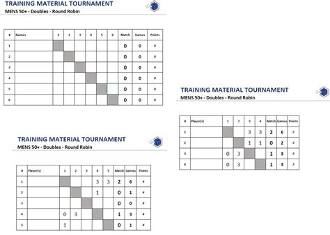 Round Robin Tournament Template - Printable Word Searches