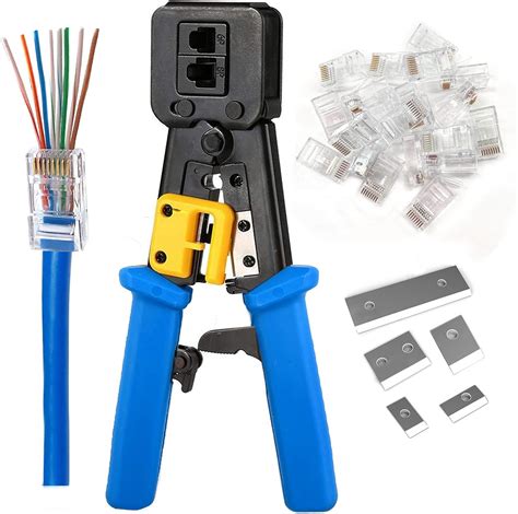 RJ45 Crimping Tool Ethernet Crimper for Cat6 Cat5 Cat5e RJ45 Pass ...