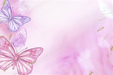 Gradient pink background with aesthetic butterfly design