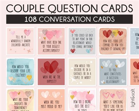 Couple question cards, couple conversation questions – LightandSaltDesign