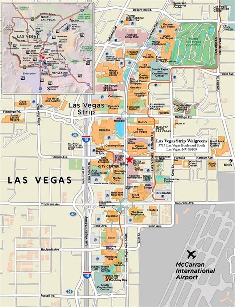 Downtown Las Vegas map - Map of downtown Las Vegas (United States of ...