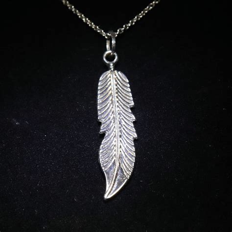 Silver Feather Pendant Necklace • Rocks & Metals