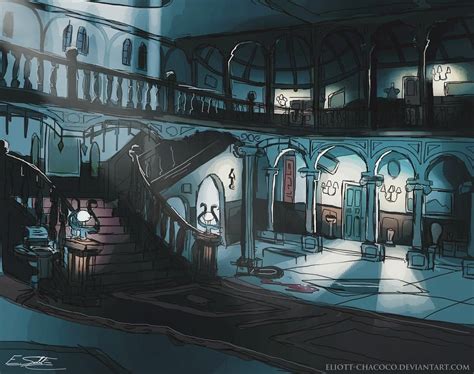 I made this drawing of the Spencer Mansion's Main Hall from the ...